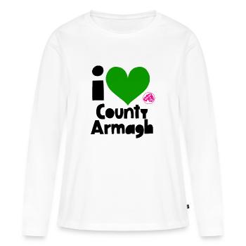 Comté d’Armagh - T-shirt manches longues Premium bio Femme - blanc - Devant - Julia (174cm)
