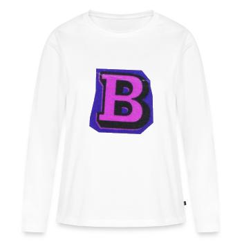 Typography Letter B - Women's Premium Organic Long Sleeve Shirt - white - Front - Julia (174cm)