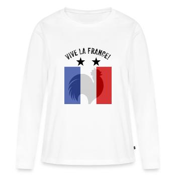 France - T-shirt manches longues Premium bio Femme - blanc - Devant - Julia (174cm)