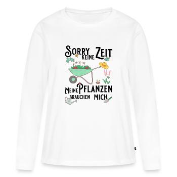 Gartenarbeit - Frauen Premium Bio Langarmshirt - Weiß - Vorne - Julia (174cm)