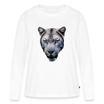 promesse - T-shirt manches longues Premium bio Femme - blanc - Devant - Julia (174cm)