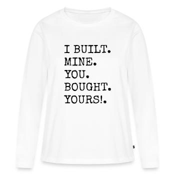 Anniversaire Cuisson Pain Pâtisserie Bécher Bodybuilder - T-shirt manches longues Premium bio Femme - blanc - Devant - Julia (174cm)