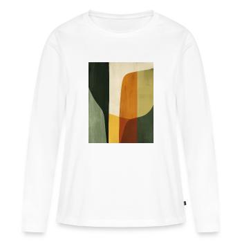 Affiche Minimaliste Geo 1 - T-shirt manches longues Premium bio Femme - blanc - Devant - Julia (174cm)