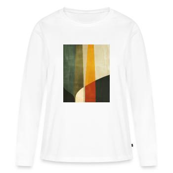 Affiche Minimaliste Geo - T-shirt manches longues Premium bio Femme - blanc - Devant - Julia (174cm)