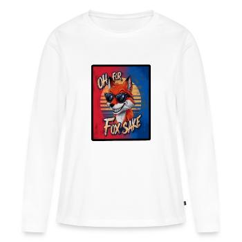 Oh For Fox Sake - T-shirt manches longues Premium bio Femme - blanc - Devant - Julia (174cm)