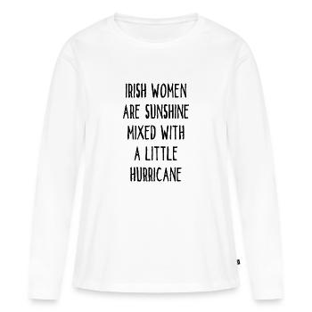 Irish Women Are Sunshine Mixed With A Hurricane - Frauen Premium Bio Langarmshirt - Weiß - Vorne - Julia (174cm)