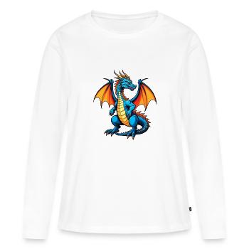 Blauer Dragon - Frauen Premium Bio Langarmshirt - Weiß - Vorne - Julia (174cm)
