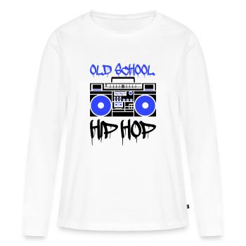 Ghetto blaster old school - T-shirt manches longues Premium bio Femme - blanc - Devant - Julia (174cm)
