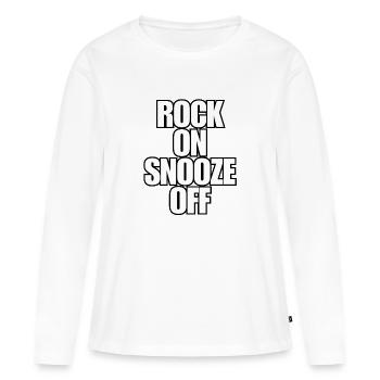 Rock On Snooze Off - Festival Concert Dire - T-shirt manches longues Premium bio Femme - blanc - Devant - Julia (174cm)