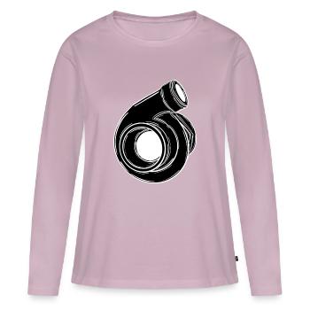 Turbo - T-shirt manches longues Premium bio Femme - rose poudré - Devant - Julia (174cm)
