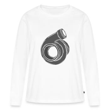Turbo - T-shirt manches longues Premium bio Femme - blanc - Devant - Julia (174cm)