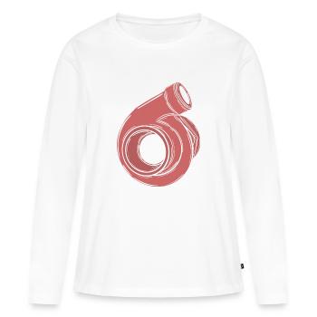 Turbo - T-shirt manches longues Premium bio Femme - blanc - Devant - Julia (174cm)