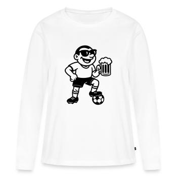 Bière Footballeur - T-shirt manches longues Premium bio Femme - blanc - Devant - Julia (174cm)