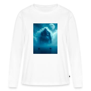Umibōzu, japanischer Meeresgeist der pazifischen Folklore - Frauen Premium Bio Langarmshirt - Weiß - Vorne - Julia (174cm)