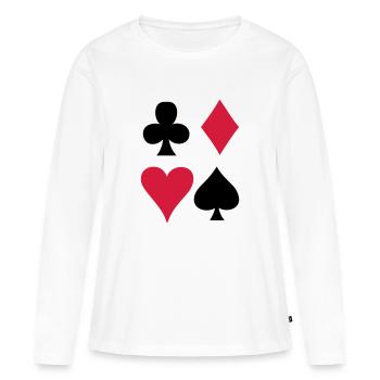 Card game - Playing Card - Women's Premium Organic Long Sleeve Shirt - white - Front - Julia (174cm)