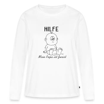 Au secours, mon père est avocat - T-shirt manches longues Premium bio Femme - blanc - Devant - Julia (174cm)
