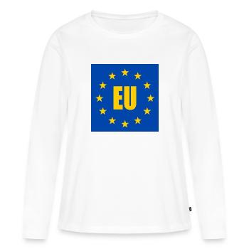 Eu - europa - Frauen Premium Bio Langarmshirt - Weiß - Vorne - Julia (174cm)