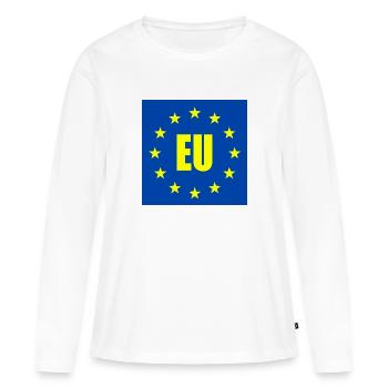 Eu - europa - Frauen Premium Bio Langarmshirt - Weiß - Vorne - Julia (174cm)