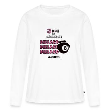 Billard Spielerin Billardspiel Billarderin Snooker - Frauen Premium Bio Langarmshirt - Weiß - Vorne - Julia (174cm)