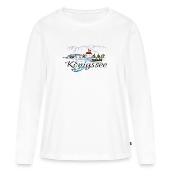 Königssee Halbinsel Hirschau St. Bartholomä - Frauen Premium Bio Langarmshirt - Weiß - Vorne - Julia (174cm)