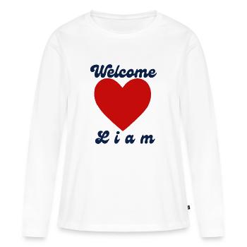 Welcome Liam - Frauen Premium Bio Langarmshirt - Weiß - Vorne - Julia (174cm)