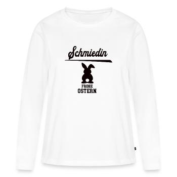 Schmiedin Frohe Ostern Oster Outfit Schmied Frauen - Frauen Premium Bio Langarmshirt - Weiß - Vorne - Julia (174cm)
