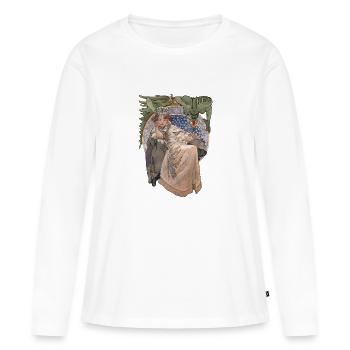 Princzessa Hyazinth mit Drache - Frauen Premium Bio Langarmshirt - Weiß - Vorne - Julia (174cm)