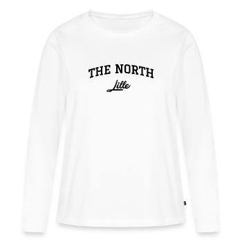 DIE NORD-Lille - Frauen Premium Bio Langarmshirt - Weiß - Vorne - Julia (174cm)