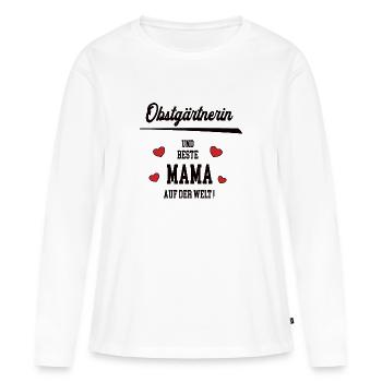 Mama Obstgärtnerin Muttertag Geburtstag Mutter - Frauen Premium Bio Langarmshirt - Weiß - Vorne - Julia (174cm)