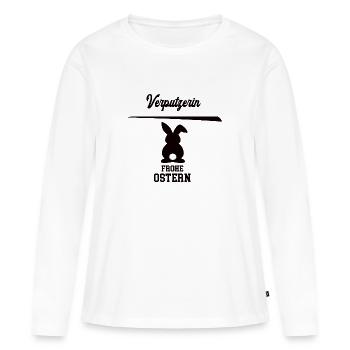Verputzerin Frohe Ostern Oster Outfit Verputzer - Frauen Premium Bio Langarmshirt - Weiß - Vorne - Julia (174cm)