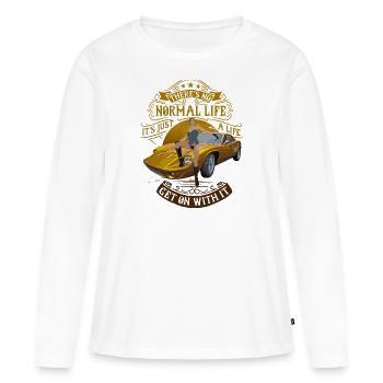 vie normale - T-shirt manches longues Premium bio Femme - blanc - Devant - Julia (174cm)