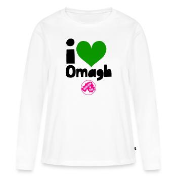 Omagh Tyrone Irlande du Nord - T-shirt manches longues Premium bio Femme - blanc - Devant - Julia (174cm)