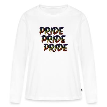 Pride Love Gay Queer Gay Sexualité bi - T-shirt manches longues Premium bio Femme - blanc - Devant - Julia (174cm)