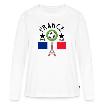 France coupe du monde - T-shirt manches longues Premium bio Femme - blanc - Devant - Julia (174cm)