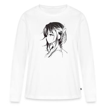 Anime fille - T-shirt manches longues Premium bio Femme - blanc - Devant - Julia (174cm)