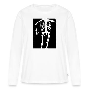 Squelette - T-shirt manches longues Premium bio Femme - blanc - Devant - Julia (174cm)