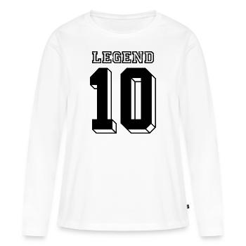 Pose - T-shirt manches longues Premium bio Femme - blanc - Devant - Julia (174cm)