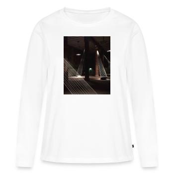 Lichtinstallation Fäden Reisschale BS 2 - Frauen Premium Bio Langarmshirt - Weiß - Vorne - Julia (174cm)