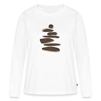 STONES - T-shirt manches longues Premium bio Femme - blanc - Devant - Julia (174cm)