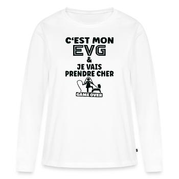C'est Mon EVG - Enterrement de vie de garçon EVG - T-shirt manches longues Premium bio Femme - blanc - Devant - Julia (174cm)