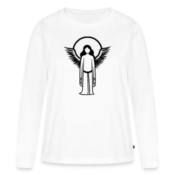 Ange - T-shirt manches longues Premium bio Femme - blanc - Devant - Julia (174cm)