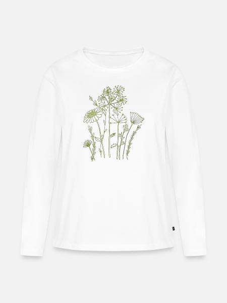trockenblumen style - Frauen Premium Bio Langarmshirt - Weiß
