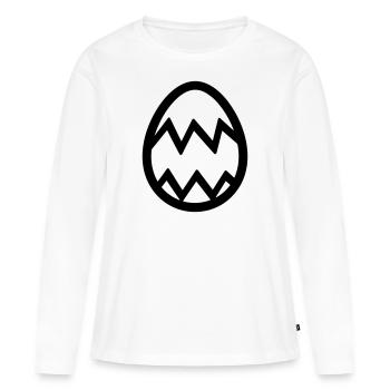 Ei - Frauen Premium Bio Langarmshirt - Weiß - Vorne - Julia (174cm)