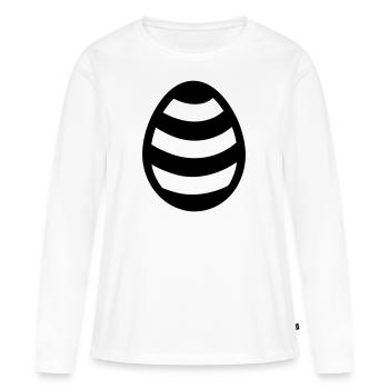 Ei - Frauen Premium Bio Langarmshirt - Weiß - Vorne - Julia (174cm)