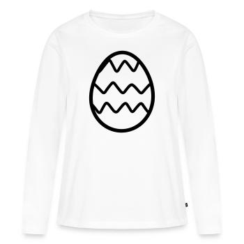Ei - Frauen Premium Bio Langarmshirt - Weiß - Vorne - Julia (174cm)