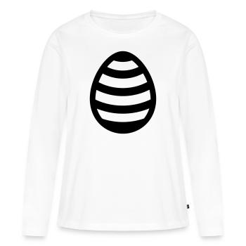 Ei - Frauen Premium Bio Langarmshirt - Weiß - Vorne - Julia (174cm)