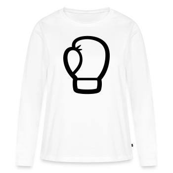 gant de boxe - T-shirt manches longues Premium bio Femme - blanc - Devant - Julia (174cm)