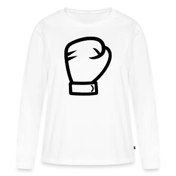 gant de boxe - T-shirt manches longues Premium bio Femme - blanc - Devant - Julia (174cm)