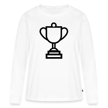 trophée - T-shirt manches longues Premium bio Femme - blanc - Devant - Julia (174cm)