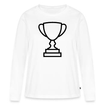 trophée - T-shirt manches longues Premium bio Femme - blanc - Devant - Julia (174cm)